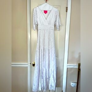 Lilly Pulitzer white detailed long summer dress